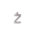 Minimalist silver-toned letter Z pendant with a textured twisted rope design finish - Steel-Letter Z