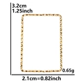 Golden geometric 304 stainless steel rectangle pendant charm with size measurements - Rectangle-S1513 / Gold