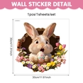 3D Easter bunny wall decal with floral egg and tulips for home decoration 30x30cm - Flower Rabbit 30x30cm (UV26Y80050AT_T) / 30*30cm