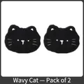 Wavy cat-shaped hair catcher sponge for washing machines in 2-pack black finish - Wavy Cat