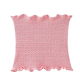 Vue détaillée d'un haut court en tricot rose avec un ourlet à volants élégant - S / Haut Tube Rose