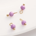 Set of four purple faceted gemstone charms with gold-plated loops for DIY jewelry making - 4mm (5 Pcs/Pack) / Purple Agate