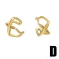 Orecchini ear cuff dorati a forma di X con pavé di zirconi bianchi brillanti - Stile D / Oro