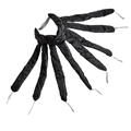 Heatless hair curler in black with eight octopus-style straps and diamond stitching - 1st Gen / Black