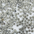Silver round acrylic alphabet beads with black letters for DIY jewelry making - Silver with Black Letters