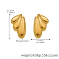 Detalle de pendientes de ala de ángel chapados en oro de 18k con medidas y material - Dorado