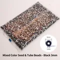 Mixed color and black 3mm glass seed beads for DIY jewelry making in bulk bags - Black Mixed 3mm with Bugle Beads
