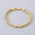 Classic men's twisted rope chain bracelet in gold finish with a secure lobster clasp - 5mm Rope Chain / 20cm / Gold