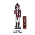 Traditional 38cm pink nutcracker soldier with scepter and festive gift box - 38cm / Red King with Scepter (3812)