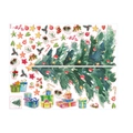Aquarell Weihnachtsaufkleber mit Tannenbaumzweigen und festlichen Geschenkboxen - Aquarell Weihnachtsbaum Set / 80*32cm*2 Blätter