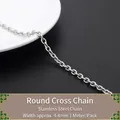 Chaîne à maillons croisés 4,4mm en acier inoxydable pour bijoux DIY pack 1 mètre - Chaîne Croix Ronde 4,4mm 1m