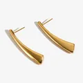 Orecchini a perno curvi minimalisti in oro in acciaio inossidabile 316 lucidato - Stile Oro (KD3247)