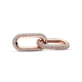 Roségoldfarbenes Verbindungsstück für DIY-Armbänder mit weißen Zirkonia-Steinen - LJQ17-Roségold Doppeltes Oval Voll Weißes Zirkonia