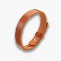 Bracelet minimaliste en cuir marron pour homme avec fermoir à vis réglable en acier inoxydable - Bracelet Fini / Brun Cuir Véritable