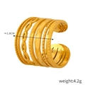 Detail van een gevlochten roestvrijstalen open ring met textuur en 1,8 cm binnendiameter - A799-Meerlagige Getextureerde Open Ring