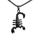 Retro black stainless steel scorpion pendant necklace on white background - Black Pendant Only (Without Chain)