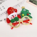Christmas party glasses with gold glitter frame, Santa Claus and green Xmas tree decor - Christmas Glasses Snowman Style