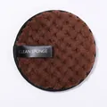 Brown fiber cleaning sponge with 12cm diameter and black clean sponge strap detail - 12cm / Brown
