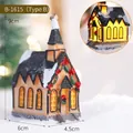 Leuchtendes Weihnachts-Kirchenhaus aus Harz mit Schnee-Effekt im Retro-Stil Modell B - Stil B