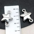 Silver star shaped magnetic jewelry clasp for bracelets with ruler size reference - Star Shape (19852)