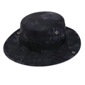 Outdoor tactical boonie hat with dark black python camouflage and wide brim visor - One Size / Black Python Camo