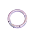 Round iridescent purple spring ring clasp with metallic rainbow finish for DIY jewelry - Light Purple