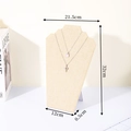 Beige linen trapezoid jewelry display stand for necklaces with 32cm height and 21.5cm width - Double Slot Necklace Board (Large) Linen / Beige