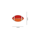 Enamel football lapel pin in red and orange with white stitching texture, 2.8cm wide - 72*American Football Pin