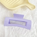 Pince à cheveux rectangulaire violette pailletée avec finition mate pour femmes - Carré Violet Taro / 10cm