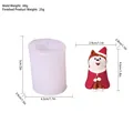 Silicone mold for DIY Christmas dog cake topper featuring a puppy in a Santa hat - White Cartoon Dog