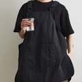 Modern black waterproof work apron with large front pocket and adjustable straps - Black