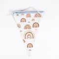 Rainbow pennant banner set for boho party decorations featuring 10 heart pattern flags - Pennant Banner 10PCS-Rainbow