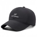 Lightweight black quick-dry baseball cap featuring narason embroidery and sun protection - Adjustable / Black