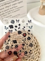 Black rose and butterfly nail art stickers with vintage floral patterns for manicure - Dark Rose Style (SILIG-005)