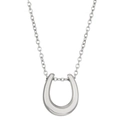 Gepolijste zilveren hoefijzer U-vormige titanium stalen hanger ketting voor dames - Hoefijzer Stijl (N-566) / Zilver (Staal)