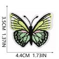 Detailed embroidery of a green butterfly patch with precise 4.4cm width measurement - Tender Green Butterfly (C19HD-075-08)