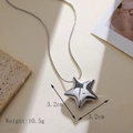 Collana con ciondolo a stella in acciaio inossidabile argento lucido 3,2cm - Collana / Argento
