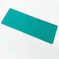 Green rectangular silicone draining mat with textured surface and hanging hole for kitchen - Large (40.5x14.5cm) / Malachite green