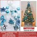 52pcs blue and silver Christmas tree ornament set including snowflakes and decorative balls - 1.5m Accessory Kit / Snowflake Deer Blue and White