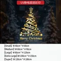 Golden Merry Christmas tree window cling, static UV print sticker for holiday decor - Static Cling No Glue / Small [40*60CM]