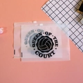 Frosted pink zipper bags for eyelashes storage featuring Queen of the Court basketball print - Pattern 10-Basketball Queen