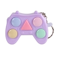 Mini lavender handheld game controller keychain with colorful silicone fidget buttons - Handled Style / Purple