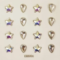 Star and teardrop butterfly ear stud stickers with iridescent AB and clear crystals - EGS006-Star/Teardrop AB/Clear