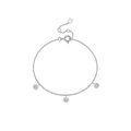 Elegant S925 sterling silver flower bracelet with sparkling cubic zirconia charms - 925 Silver / Silver