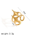 Irregular star-shaped golden stainless steel open ring with 32mm height and 10mm width - Pointed Star Style (TR4331)