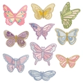 Set of 10 colorful butterfly embroidery patches with vibrant colors and fine stitching - 10Pcs Butterfly Set