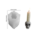 Halloween schedel kaarsenhouder siliconen mal voor DIY hars, maat 4,9 x 4,9cm - Enkele Schedel (Halloween Schedel Kandelaar)