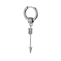 Retro antique silver arrow pendant hoop earring with Greek pattern for men - Vintage Pattern Arrow Pendant Hoop