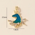 Goldener Einhorn-Anhänger mit blauer Emaille und Straßsteinen, Größe 2,5 cm x 1,8 cm - Gold Einhorn