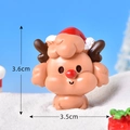 Mini renna di Natale con cappello rosso, altezza 3,6 cm per decorazione micro paesaggi - N. 3 Cucciolo con Cappello di Natale